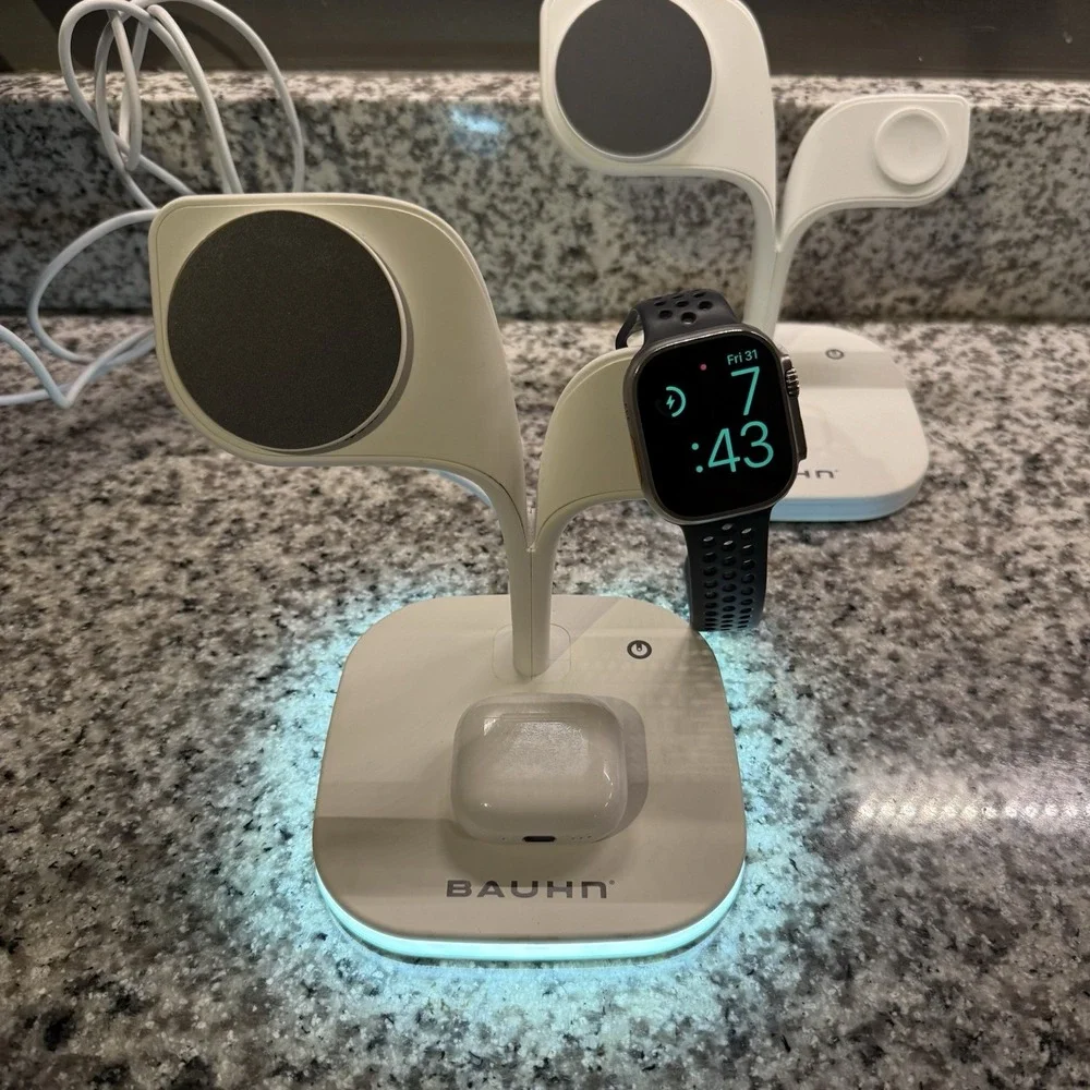 2 PACK‎ - 3 IN 1 WIRELESS CHARGING STATION YM-UD22 CHARGING CHARGER NIGHT LIGHT